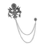 Maxbell Men Tassel Chain Brooch Suit Pin Men Suit Decor for Gift Holiday Celebration Antique Argent