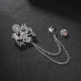 Maxbell Men Tassel Chain Brooch Suit Pin Men Suit Decor for Gift Holiday Celebration Antique Argent