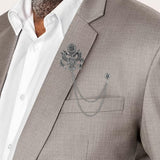 Maxbell Men Tassel Chain Brooch Suit Pin Men Suit Decor for Gift Holiday Celebration Antique Argent