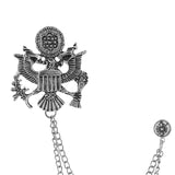 Maxbell Men Tassel Chain Brooch Suit Pin Men Suit Decor for Gift Holiday Celebration Antique Argent