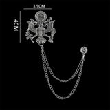Maxbell Men Tassel Chain Brooch Suit Pin Men Suit Decor for Gift Holiday Celebration Antique Argent