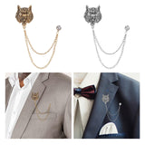 Maxbell Retro Lion Brooch Jewelry Chain Tassel Brooch for Tuxedo Women Men Aureate