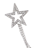 Maxbell Star Brooch Wedding Brooch Pin Hanging Chains Jewelry Suit Brooch with Chain