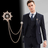 Maxbell Tassel Chain Brooch Link Chains Pin Brooches Lapel Pin for Men Tuxedo Shirts