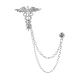 Maxbell Suit Brooch with Chain Fashion Wedding Brooch Pin Jewelry Angel Wing Brooch Argent