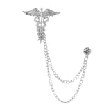 Maxbell Suit Brooch with Chain Fashion Wedding Brooch Pin Jewelry Angel Wing Brooch Argent