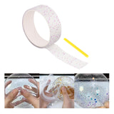 Maxbell Transparent Glitter Nano Tape Picture Mount Tape Funny Blow Bubbles Balloons 1mx3cmx1mm Pink