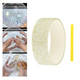Maxbell Transparent Glitter Nano Tape Picture Mount Tape Funny Blow Bubbles Balloons 1mx5cmx1mm Yellow