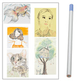 Maxbell Coloring Pencil DIY painting art Supplies Stationery for Students Artists Adult light blue