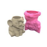 Maxbell Elephant Succulent Silicone Mould Flower Pot Clay Cement Vase Mould Art