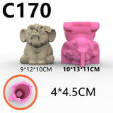 Maxbell Elephant Succulent Silicone Mould Flower Pot Clay Cement Vase Mould Art
