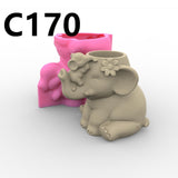 Maxbell Elephant Succulent Silicone Mould Flower Pot Clay Cement Vase Mould Art