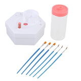 Maxbell Paint Brush Cleaner Rinse Cup Brush Rinsers for Oil Painting Artists Writing Pink with 6 Brushes