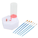 Maxbell Paint Brush Cleaner Rinse Cup Brush Rinsers for Oil Painting Artists Writing Pink with 6 Brushes