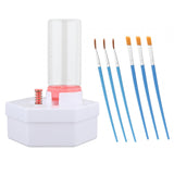 Maxbell Paint Brush Cleaner Rinse Cup Brush Rinsers for Oil Painting Artists Writing Pink with 6 Brushes