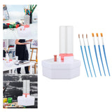 Maxbell Paint Brush Cleaner Rinse Cup Brush Rinsers for Oil Painting Artists Writing Pink with 6 Brushes