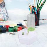Maxbell Paint Brush Cleaner Rinse Cup Brush Rinsers for Oil Painting Artists Writing Green with 6 Brushes