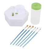 Maxbell Paint Brush Cleaner Rinse Cup Brush Rinsers for Oil Painting Artists Writing Green with 6 Brushes