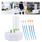 Maxbell Paint Brush Cleaner Rinse Cup Brush Rinsers for Oil Painting Artists Writing Green with 6 Brushes