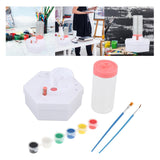 Maxbell Paint Brush Cleaner Rinse Cup Brush Rinsers for Oil Painting Artists Writing Pink 2Brush 6 Paints
