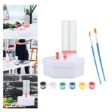 Maxbell Paint Brush Cleaner Rinse Cup Brush Rinsers for Oil Painting Artists Writing Pink 2Brush 6 Paints