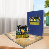Maxbell Fathers Day Card Envelope Gift Popup Card for Husband Fathers Day Friendship toolbox