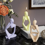 Maxbell Thinker Statue Silicone Model Handmade Portrait Plaster Aroma Candles Making Style B