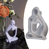 Maxbell Thinker Statue Silicone Model Handmade Portrait Plaster Aroma Candles Making Style B