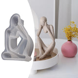Maxbell Thinker Statue Silicone Model Handmade Portrait Plaster Aroma Candles Making Style B