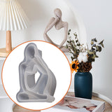 Maxbell Thinker Statue Silicone Model Handmade Portrait Plaster Aroma Candles Making Style B