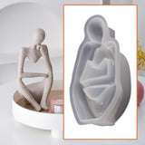 Maxbell Thinker Statue Silicone Model Handmade Portrait Plaster Aroma Candles Making Style C