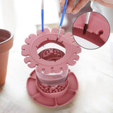 Maxbell Paint Brush Cleaner Painting Brush Washing Bucket for Drawing Indoor Outdoor Red