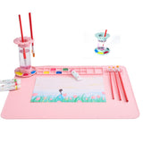 Maxbell Paint Brush Cleaner Painting Brush Washing Bucket for Drawing Indoor Outdoor Pink＋Paint Pad