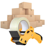 Maxbell Packing Machine Roll Tape Cutter Dispenser for Art Projects DIY Scrapbooking Yellow