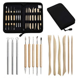 Maxbell 14Pcs Clay Tools DIY Drawing Embossing Pattern Scraping Clay Sculpting Tools