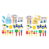 Maxbell 32x Kids Painting Brushes Set Washable Sponge Paint Brush Set Children Gifts Blue