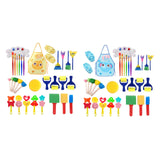 Maxbell 32x Kids Painting Brushes Set Washable Sponge Paint Brush Set Children Gifts Blue