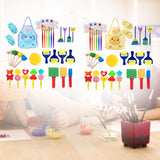 Maxbell 32x Kids Painting Brushes Set Washable Sponge Paint Brush Set Children Gifts Blue