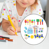 Maxbell 32x Kids Painting Brushes Set Washable Sponge Paint Brush Set Children Gifts Blue