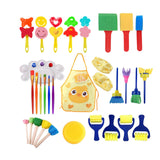 Maxbell 32x Kids Painting Brushes Set Washable Sponge Paint Brush Set Children Gifts Yellow