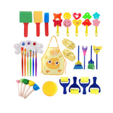 Maxbell 32x Kids Painting Brushes Set Washable Sponge Paint Brush Set Children Gifts Yellow