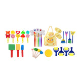 Maxbell 32x Kids Painting Brushes Set Washable Sponge Paint Brush Set Children Gifts Yellow