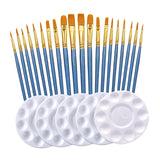 Maxbell 25Pcs Paint Brushes Palette Set Acrylic Watercolor Oil Painting Tool Writing