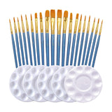 Maxbell 25Pcs Paint Brushes Palette Set Acrylic Watercolor Oil Painting Tool Writing