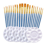 Maxbell 25Pcs Paint Brushes Palette Set Acrylic Watercolor Oil Painting Tool Writing