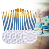 Maxbell 25Pcs Paint Brushes Palette Set Acrylic Watercolor Oil Painting Tool Writing