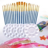 Maxbell 25Pcs Paint Brushes Palette Set Acrylic Watercolor Oil Painting Tool Writing