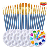 Maxbell 25Pcs Paint Brushes Palette Set Acrylic Watercolor Oil Painting Tool Writing
