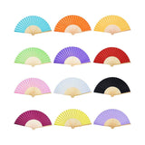 Maxbell 16 Pieces Handheld Paper Fans Blank Handheld Folded Fan for Church Wall Home Multicolor