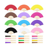 Maxbell 16 Pieces Handheld Paper Fans Blank Handheld Folded Fan for Church Wall Home Multicolor